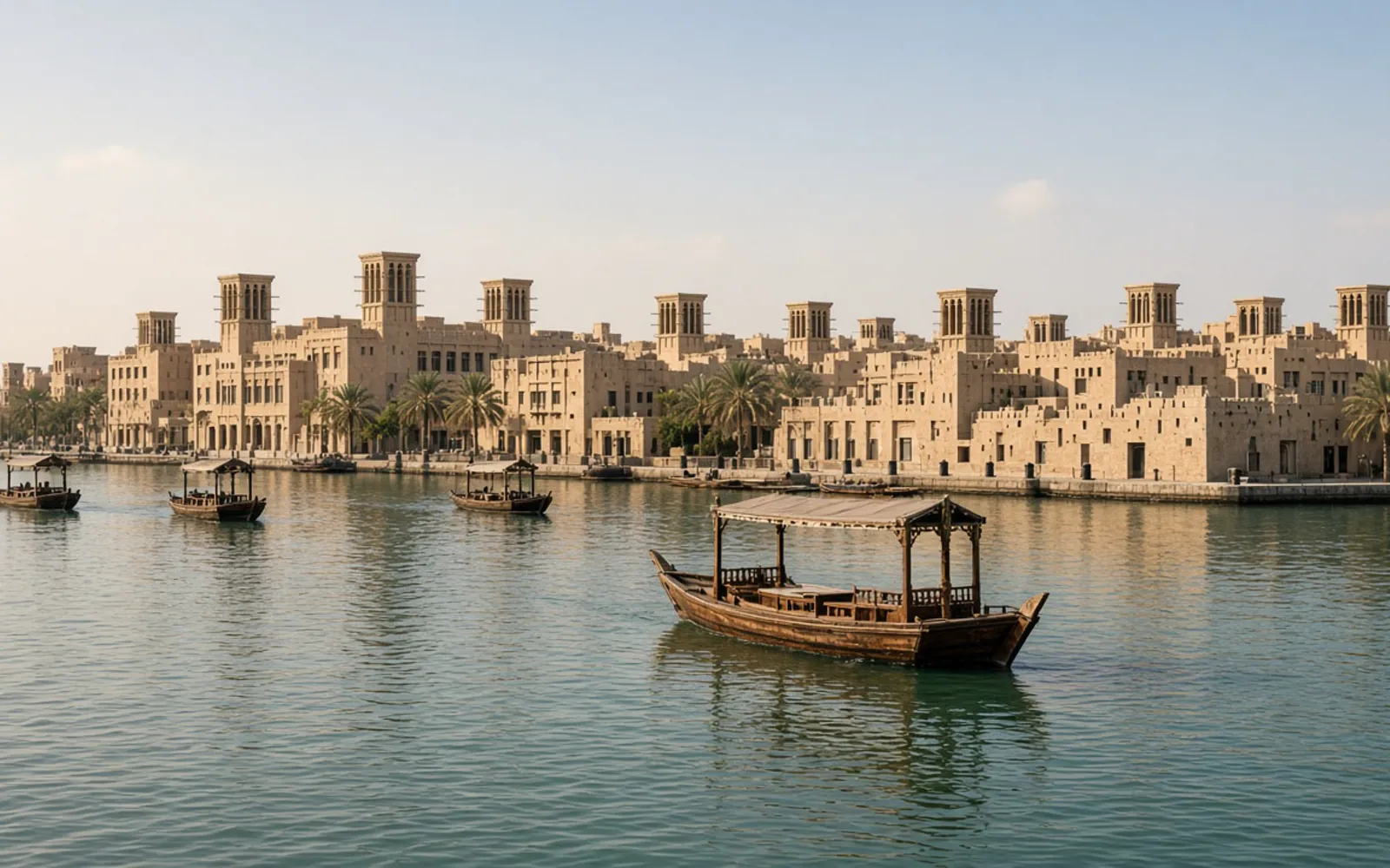 Wooden abras on Dubai Creek