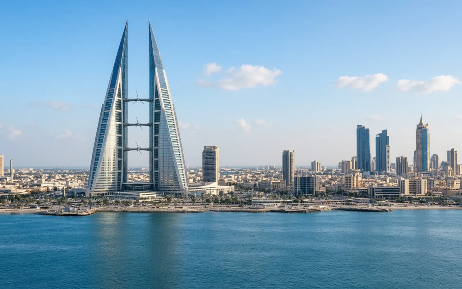 The bay and skyline of Manama, Bahrain