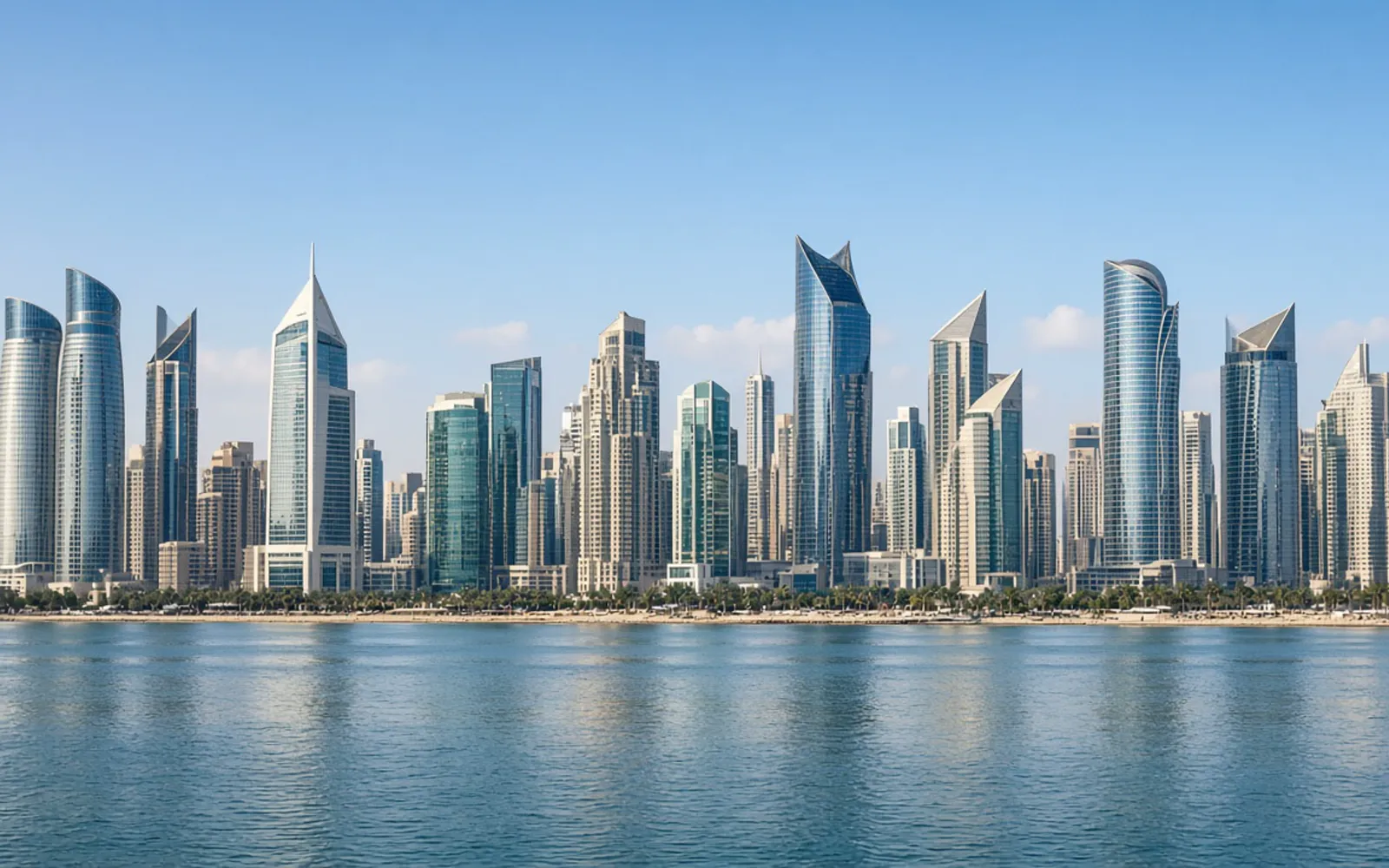 The West Bay skyline in Doha, Qatar